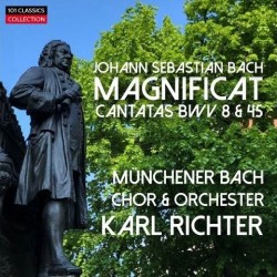 Cover BACH Magnificat BWV 243, Kantaten BWV 8 & 45 - Münchner Bach-Chor und Orchester - KARL RICHTER