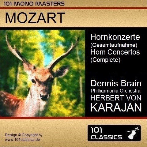 Cover MOZART Hornkonzerte (Gesamtaufnahme) - Dennis Brain - Philharmonia Orchestra - HERBERT VON KARAJAN (Mono 1953)