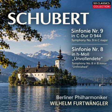 Cover SCHUBERT  Sinfonie Nr. 9 D 944 - Berliner Philharmoniker - FURTWÄNGLER (Mono 1951) + BONUS: Sinfonie Nr. 8 "Unvollendete"